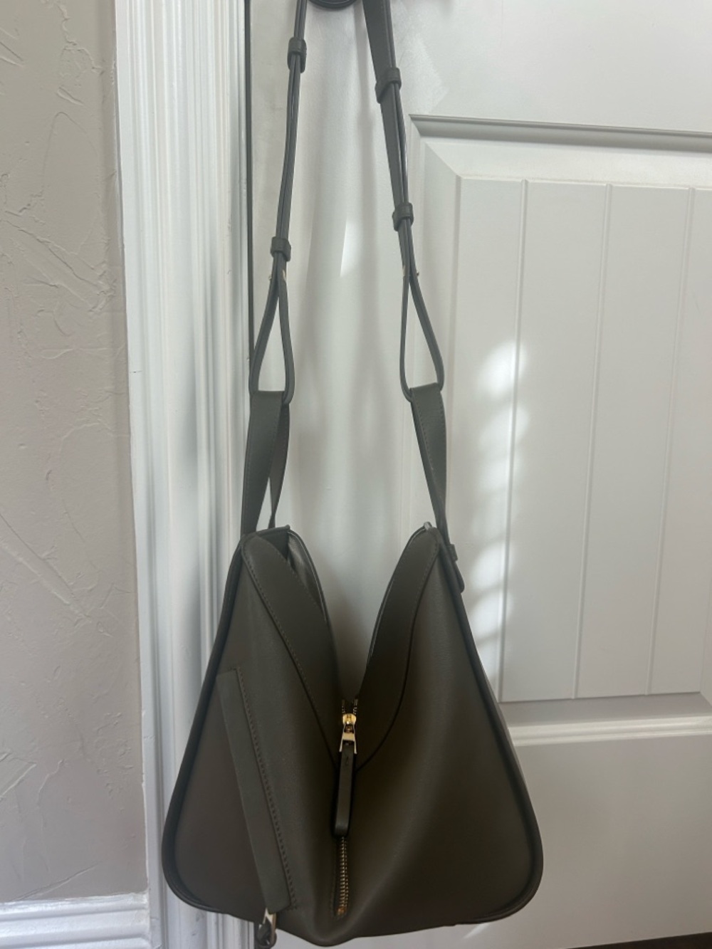 Loewe Olive Green Leather Hammock Bag